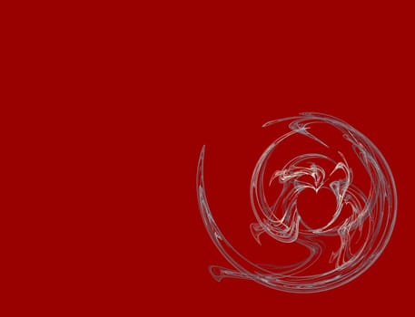 Gray heart design on a red background can be used for powerpoint and overhead presentations.