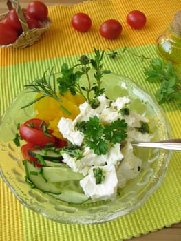 Salad with sheep's cheese
