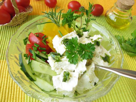 Salad with sheep's cheese