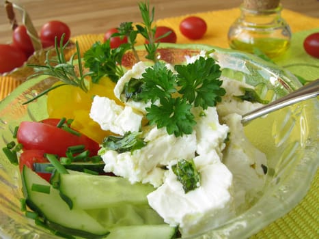 Salad with sheep's cheese