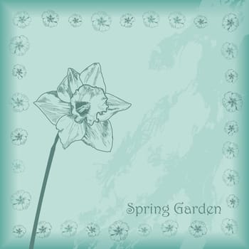 Retro design or background with the flowers.