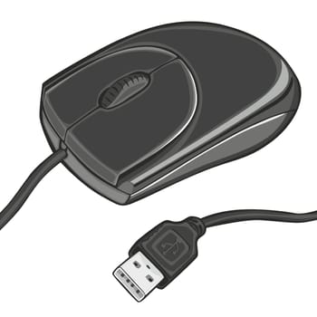 vector illustration of computer mouse isolated on white