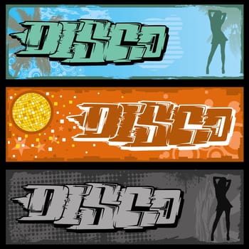 Set of three graffiti banners.
