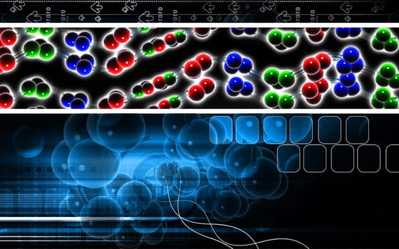 Digital illustration DNA structure in colour background