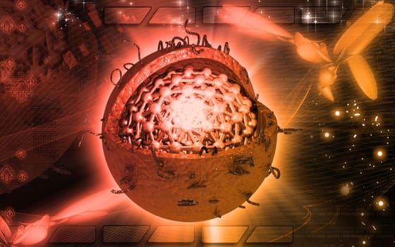 Digital illustration of Hepatitis in colour background