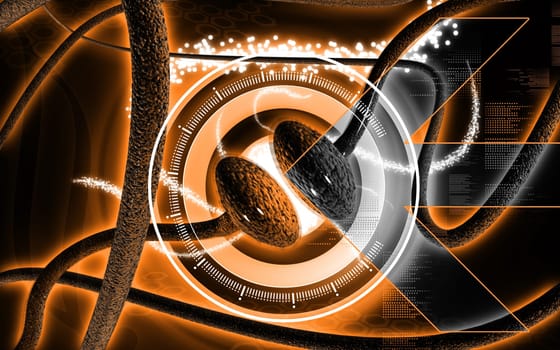 Digital illustration of synapse in colour background