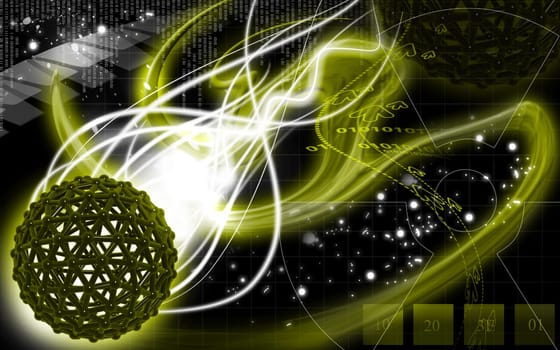 Digital illustration of gene in colour background