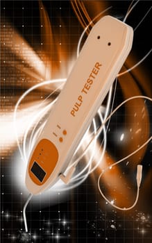 Digital illustration of pulp tester in colour background