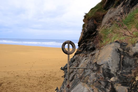A tyre on a pole on the west coast of Ireland