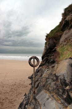 A tyre on a pole on the west coast of Ireland