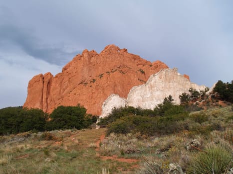 Beautiful red rocks at “Garden of the Gods” in Colorado Springs, Colorado