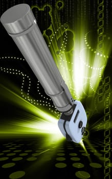 Digital illustration of ophthalmoscope in colour background