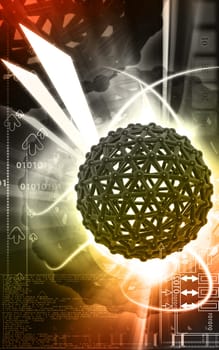 Digital illustration of gene in colour background