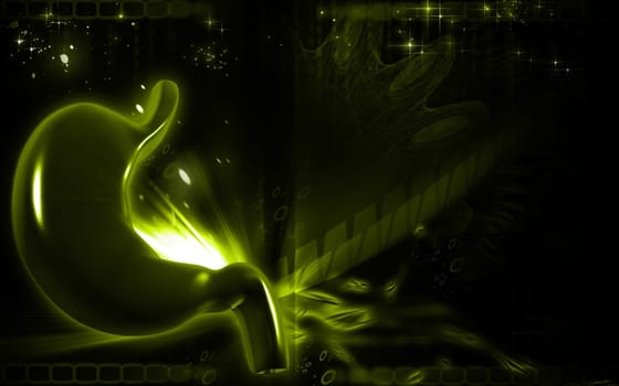 Digital illustration of stomach in colour background