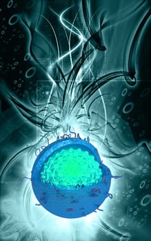 Digital illustration of Hepatitis in colour background