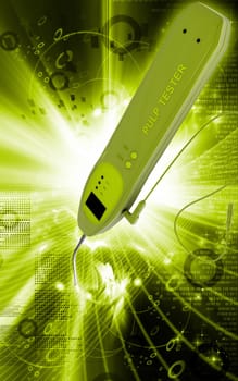 Digital illustration of pulp tester in colour background
