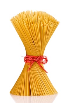 Close up of basic italian pasta, isolated on white.