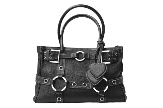 Black Leather Handbag,Isolated