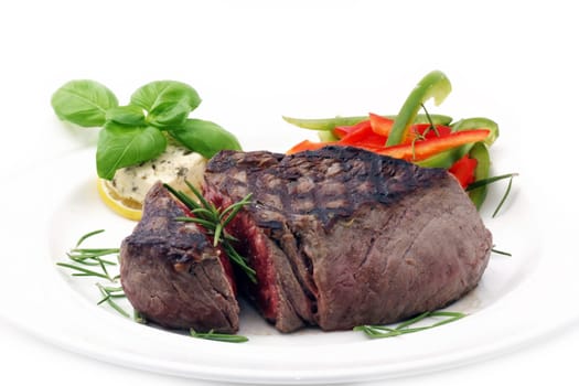 Grilled Beef Filet with seasonal vegetables and Rosemary