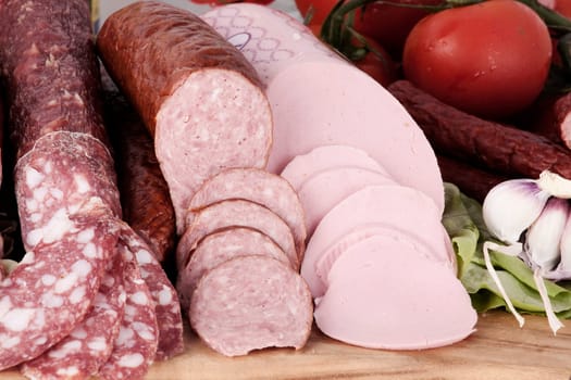Smoked hams and sausages