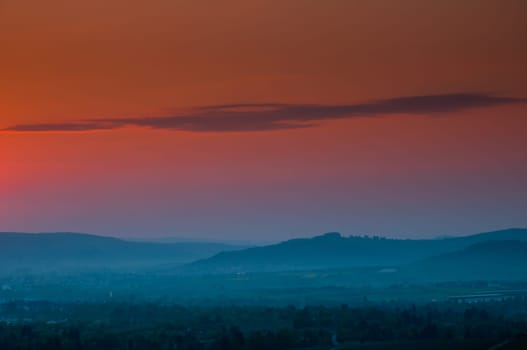 Dawn in the Rems Valley near Fellbach