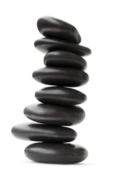 Arrangement of Balancing Stones Isolated on white