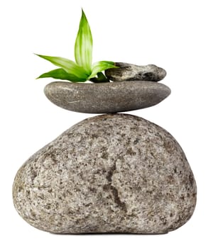Arrangement of Balancing Stones Isolated on white