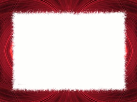 Red Fractal Border with White Copy Space.