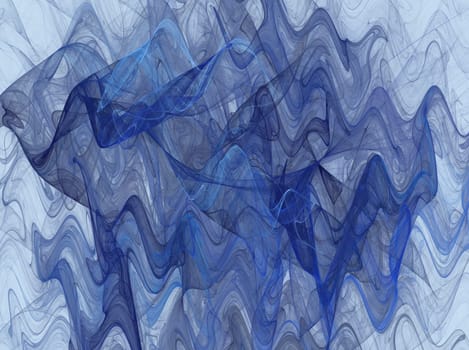 Wavy fractal background in shades of blue.