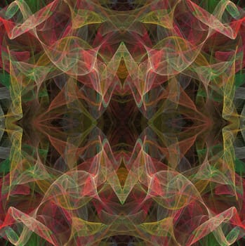 Seamless fractal pattern in Pink and Green transparent layers.