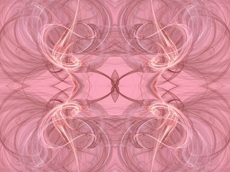 Seamless fractal textile pattern in pastel pink.