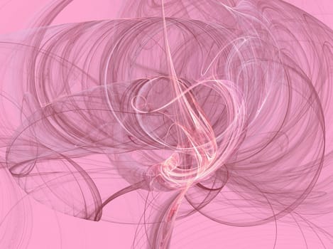 Pink smoky fractal swirls on a pink background.