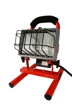 A Isolated orange work light on white