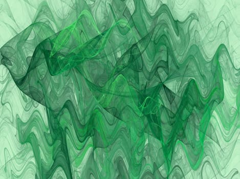 Variegated Wavy fractal background in shades of green.