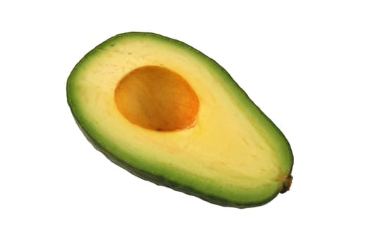 A Isolated avocado half without  pit