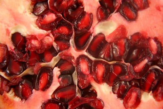 A Pomegranate half macro background texture