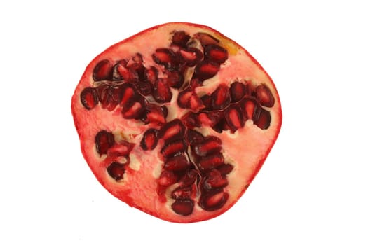 A Isolated Pomegranate half on white background