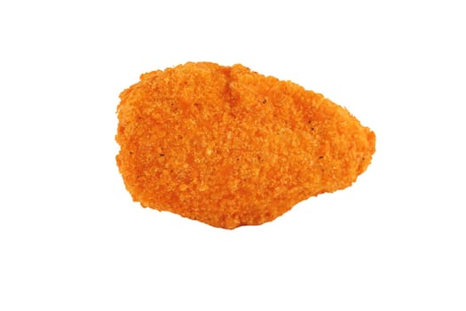 A Isolated chicken nugget on white