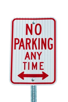 A Isolated No Parking sign on white