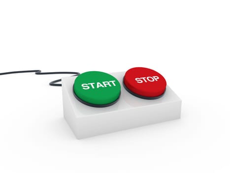 3d button stop start red green push switch