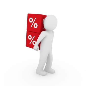 3d human red sale cube success percent business