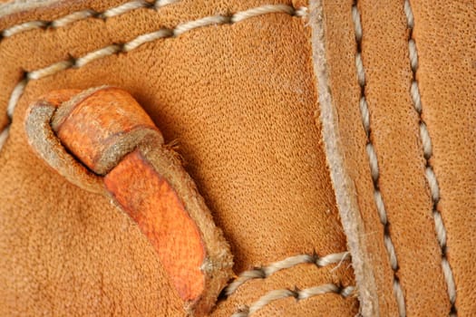 A Leather baseball glove macro background