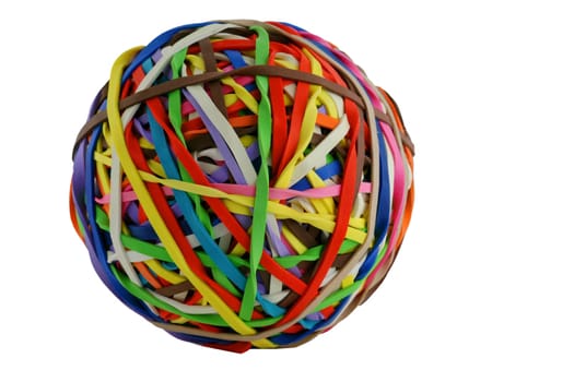 A isolated colored rubberband ball macro