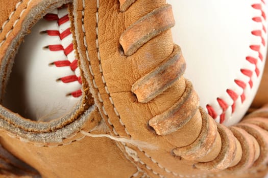A Baseball glove with ball macro