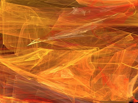 Grunge splotchy, random fractal pattern in orange, red and yellow.