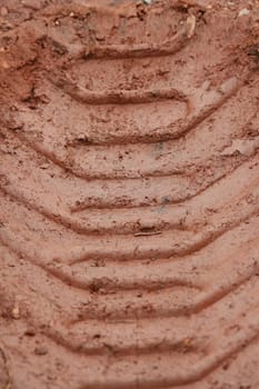 Tractor Tire treads in the mud