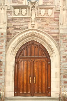 A old wooden door on a building