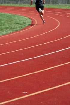 Runners running in a track race