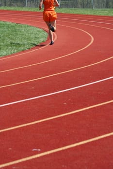 Runners running in a track race