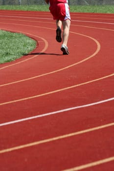 Runners running in a track race